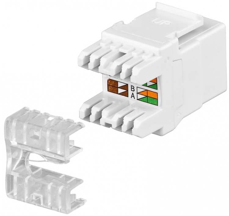 Goobay Keystone-modul RJ45 CAT 5e, UTP, 100 MHz, 20 mm bred, RJ45-kontakt (8P8C).