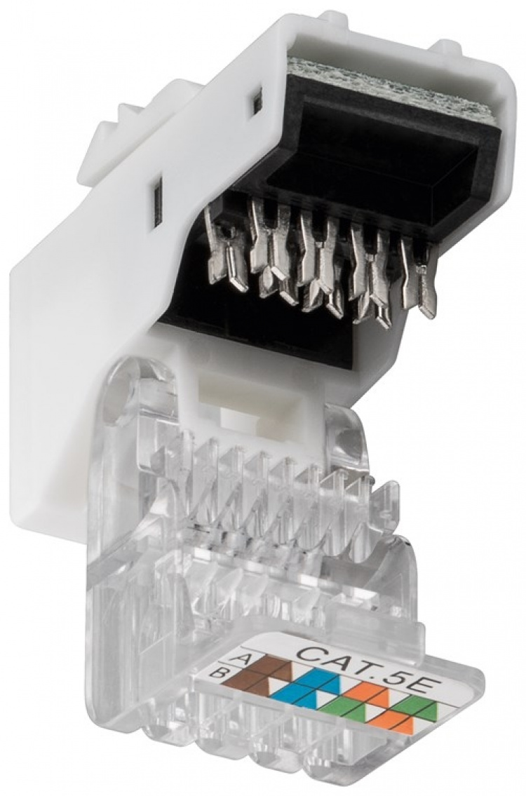 Goobay Keystone-modul RJ45 CAT 5e, UTP, 100 MHz 18,11 mm bred, RJ45-kontakt (8P8C), snap-in-system