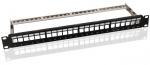 Goobay 19 tommer (48,3 cm) Keystone-patchpanel, tomt (1 U) for 24x Keystone-moduler