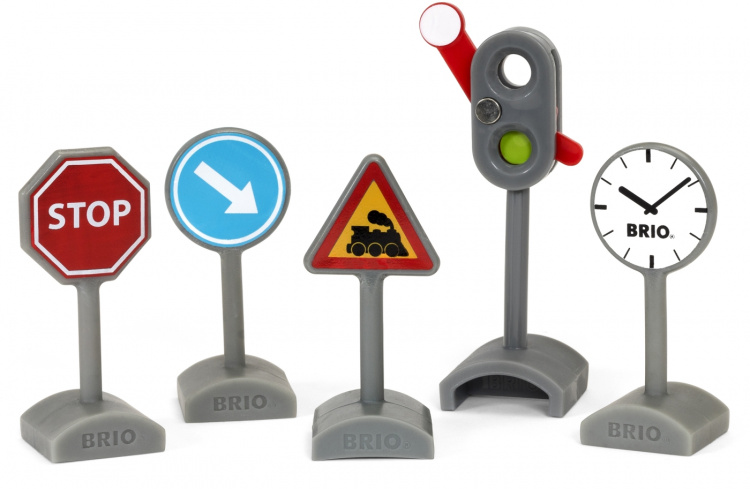 Brio World 33864 - Sett med trafikkskilt 5 stk