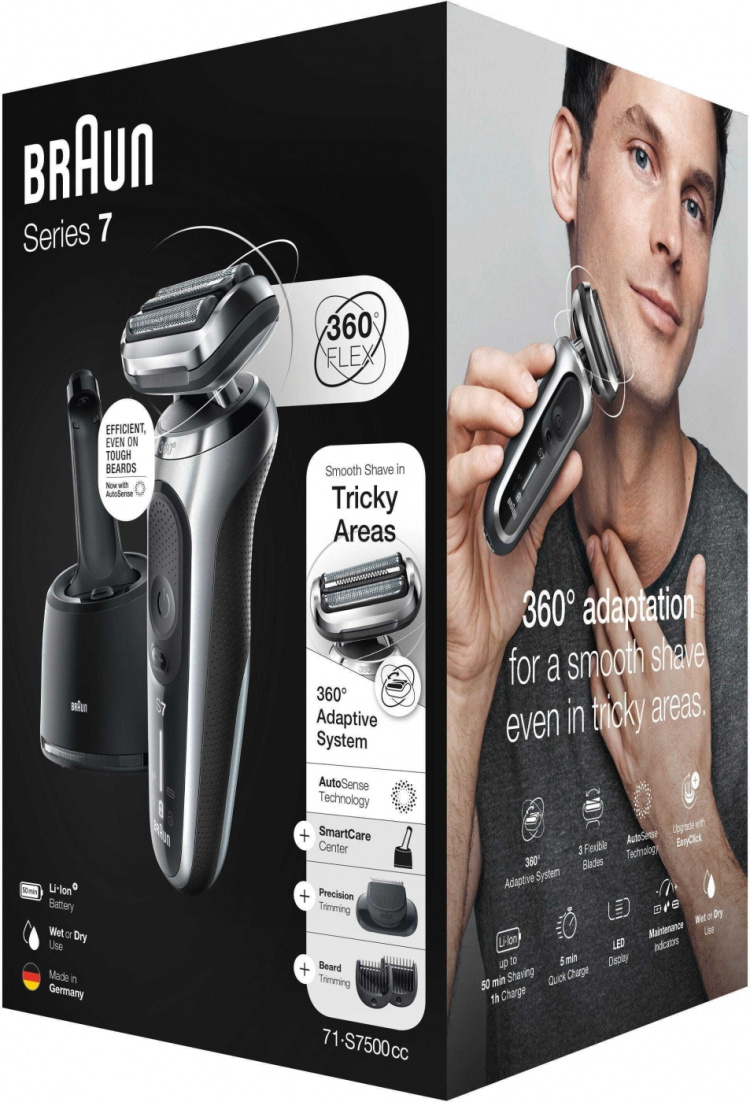 Braun Series 7 71-S7500cc - barbermaskin med rengjøringsstasjon