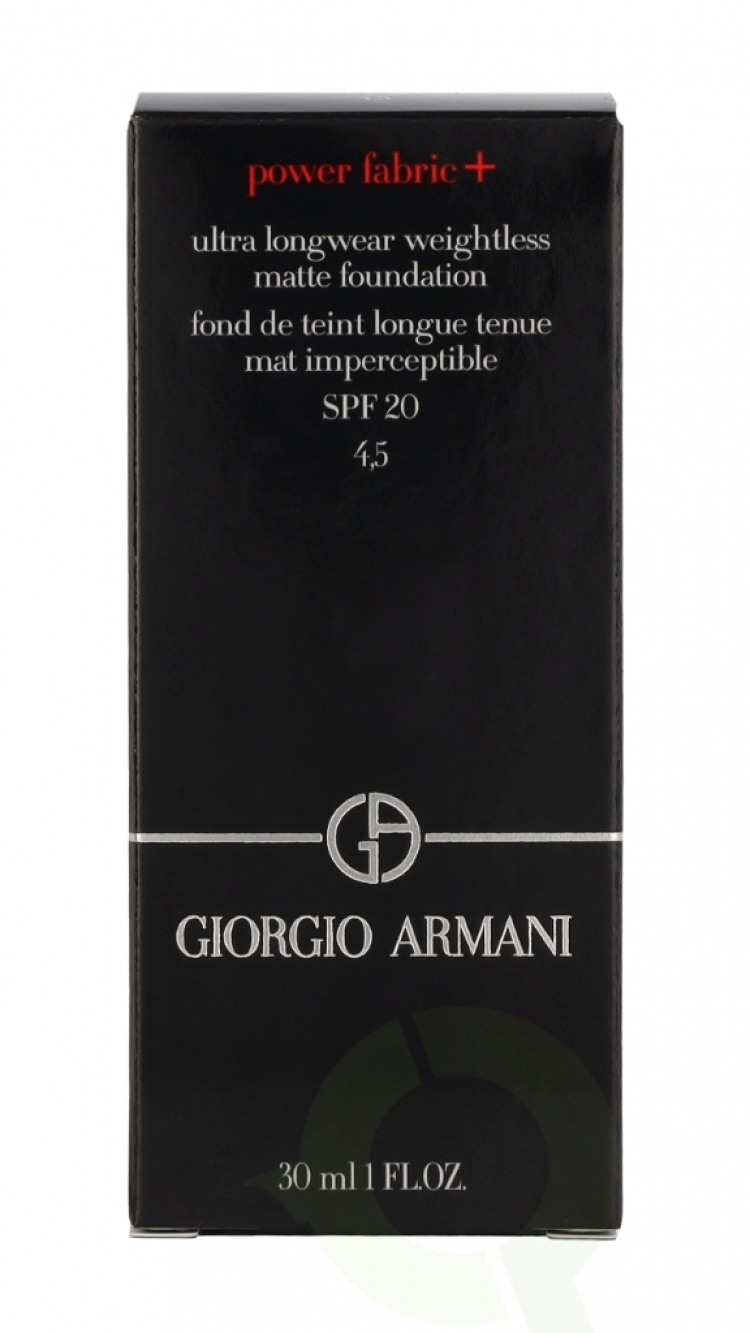 Armani Power Fabric+ Ultra Longwear Matte Foundation SPF20 30 ml #4,5