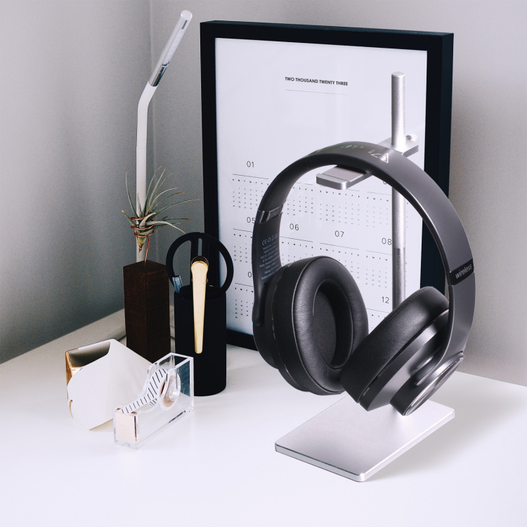 Desire2 Bordstativ for Hodetelefoner Aluminium Sølv Desire2 Bordstativ for Hodetelefoner Aluminium Sølv