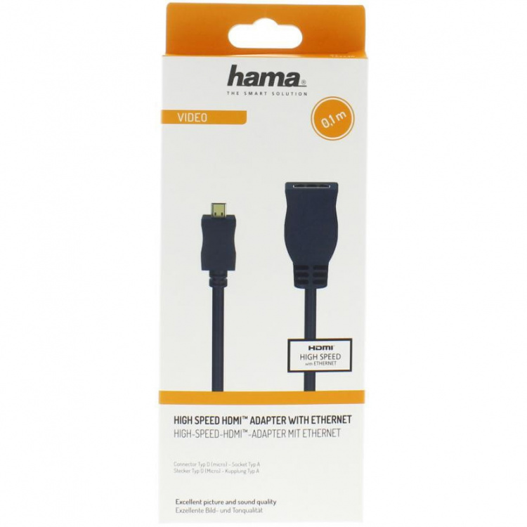 Hama Adapter HDMI Micro D-HDMI Hane-Hona Guld Svart