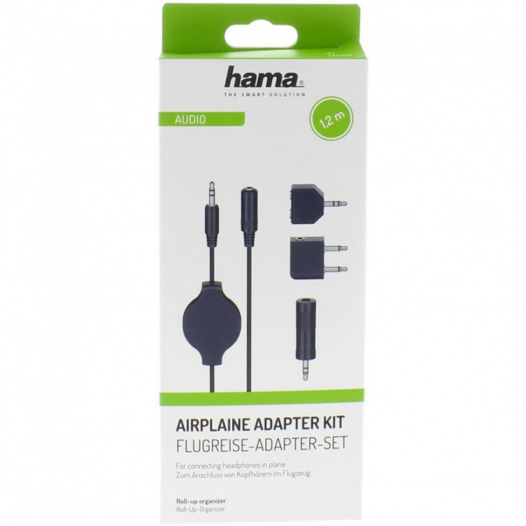Hama Adapter Kit Inkl Kabel 3.5mm Roll-Up 1.2m Hama Adapter Kit Inkl Kabel 3.5mm Roll-Up 1.2m