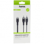 Hama Adapter Audio 2xRCA-RCA Subwoofer 2xHann-Hunn Svart