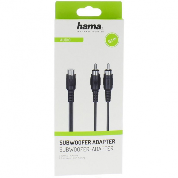 Hama Adapter Audio 2xRCA-RCA Subwoofer 2xHann-Hunn Svart