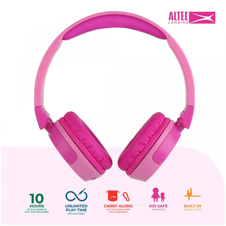 Altec Lansing Øretelefoner Kids Trådløs 2i1 On-Ear Rosa Altec Lansing Øretelefoner Kids Trådløs 2i1 On-Ear Rosa