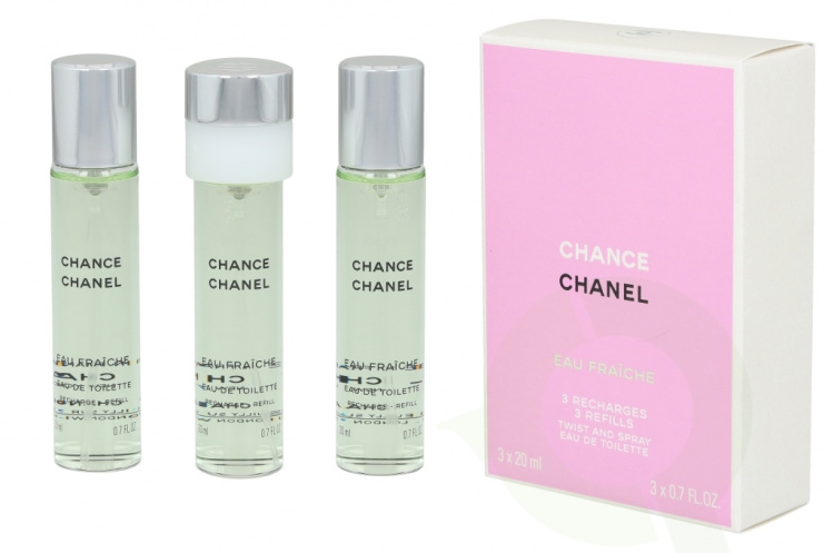 Chanel Chance Eau Fraiche Giftset 60 ml, 3x Edt Spray Refill 20Ml - Twist and Spray