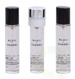 Chanel Bleu De Chanel Pour Homme Giftset 60 ml, 3x Edt Spray Refill 20ml - Twist and Spray - Travel Sprays
