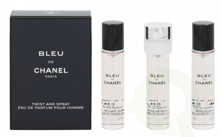Chanel Bleu De Chanel Pour Homme Gavesett 60 ml, 3x Edp Spray 20 ml Refill - Reisesprayer