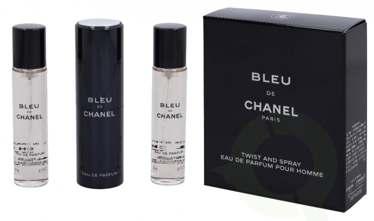 Chanel Bleu De Chanel Pour Homme Giftset 60 ml, 3x20ml Edp Travel Spray & 2 Refills