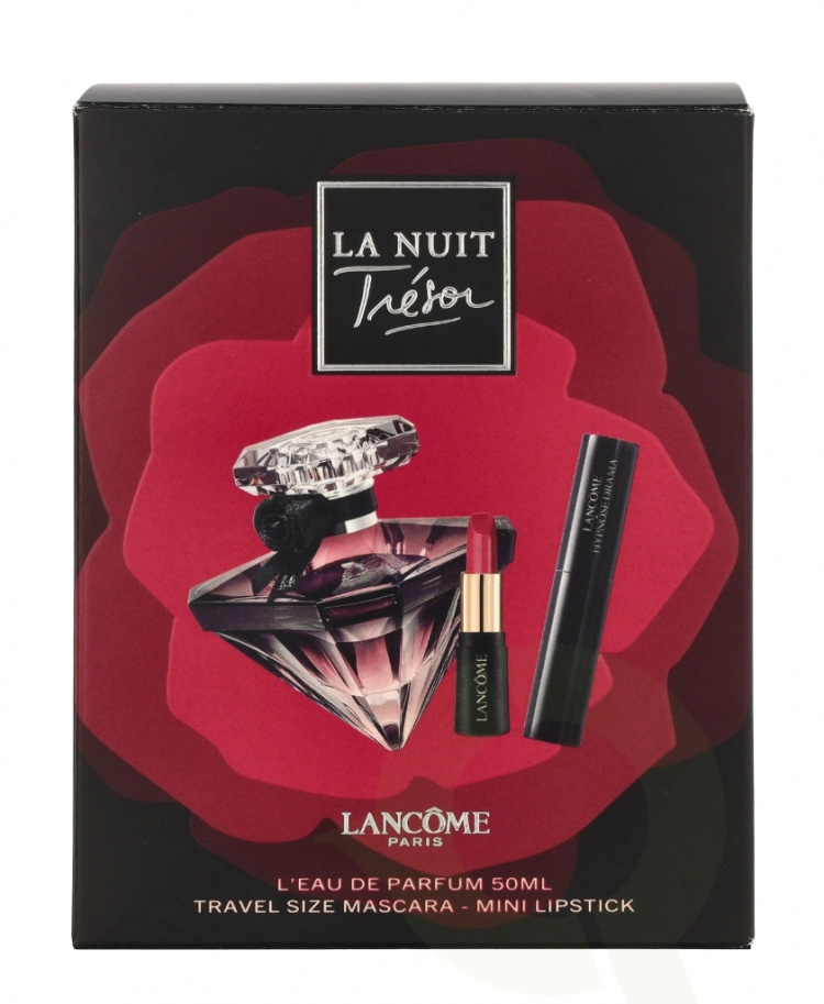 Lancome Tresor La Nuit Giftset 55.6 ml Edp Spray 50ml/Hypnose Drama Mascara 4ml/L\'absolu Rouge Drama Matte Mini Lipstick 1,6gr