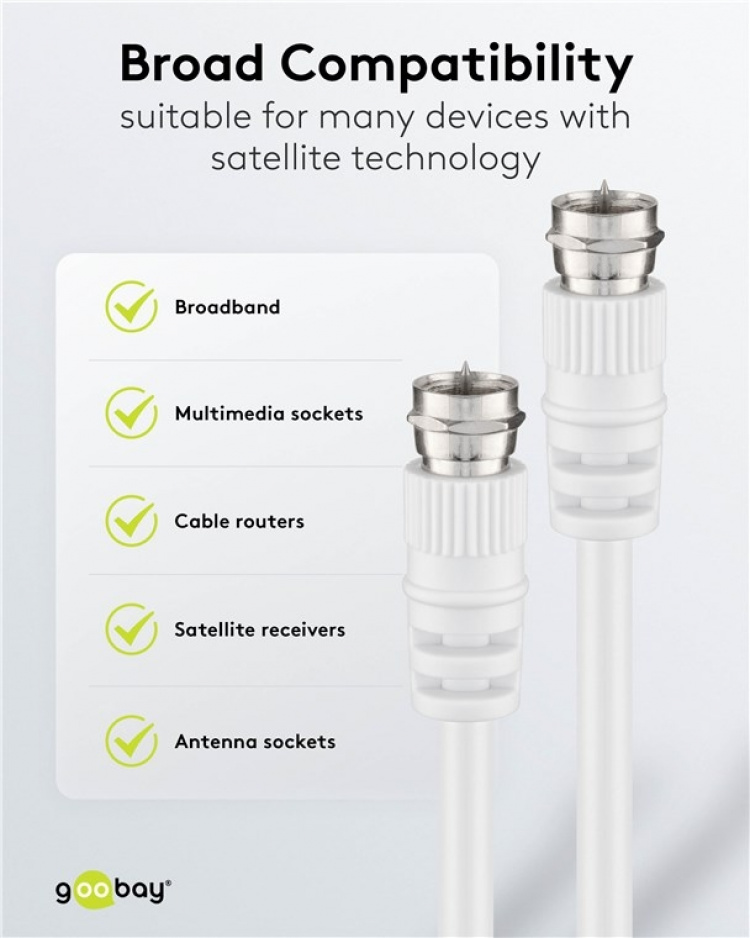 Goobay SAT-antennekabel ( F-plugg > F-plugg