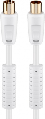 Goobay Antennekabel med ferritt (80 dB), dobbeltskjermet koaksialplugg > koaksialplugg (helskjermet) Goobay Antennekabel med ferritt (80 dB), dobbeltskjermet koaksialplugg > koaksialplugg (helskjermet)