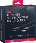 ClickTronic Aktiv DisplayPort™ til HDMI™ (4K/60 Hz)-adapterkabel Premium kabel | 1x DisplayPort™-kontakt >> 1x HDMI™-kontakt | 5,0 m | 4K @ 60 Hz