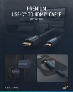 ClickTronic Adapterkabel fra USB-C™ til HDMI™ Premium-kabel | USB-C™-kontakt HDMI™-kontakt | 2,0 m | 4K @ 60 Hz ClickTronic Adapterkabel fra USB-C™ til HDMI™ Premium-kabel | USB-C™-kontakt HDMI™-kontakt | 2,0 m | 4K @ 60 Hz
