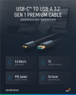 ClickTronic USB-C™ til USB-A 3.2 Gen 1 adapterkabel Premium-kabel | USB-C™-kontakt USB-A 3.0-kontakt | 0,5 m | 5 Gbit/s