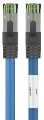 Goobay RJ45 (CAT 6A, 500 MHz) patchkabel med CAT 8.1 S/FTP-råkabel, blå 99,9 % oksygenfri kobberleder (OFC), AWG 24, halogenfri kabelkappe (LSZH), 10 m Goobay RJ45 (CAT 6A, 500 MHz) patchkabel med CAT 8.1 S/FTP-råkabel, blå 99,9 % oksygenfri kobberleder (OFC), AWG 24, halogenfri kabelkappe (LSZH), 10 m