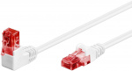Goobay Kretskabel CAT 6, 1x 90° vinklet, U/UTP, hvit kobberbelagt aluminiumsleder (CCA), snaplås på toppen, 2 m