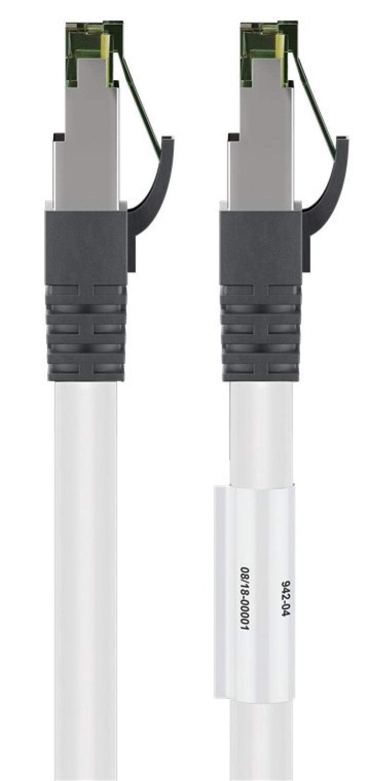 Goobay RJ45 (CAT 6A, 500 MHz) patchkabel med CAT 8.1 S/FTP-råkabel, hvit 99,9 % oksygenfri kobberleder (OFC), AWG 24, halogenfri kabelmantel (LSZH), 15 m