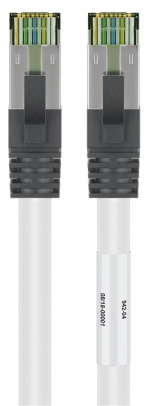 Goobay RJ45 (CAT 6A, 500 MHz) patchkabel med CAT 8.1 S/FTP-råkabel, hvit 99,9 % oksygenfri kobberleder (OFC), AWG 24, halogenfri kabelmantel (LSZH), 20 m Goobay RJ45 (CAT 6A, 500 MHz) patchkabel med CAT 8.1 S/FTP-råkabel, hvit 99,9 % oksygenfri kobberleder (OFC), AWG 24, halogenfri kabelmantel (LSZH), 20 m