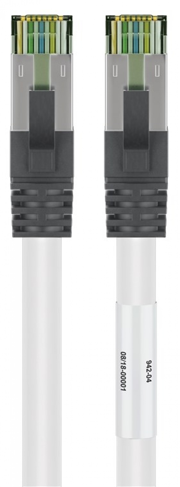 Goobay RJ45 (CAT 6A, 500 MHz) patchkabel med CAT 8.1 S/FTP-råkabel, hvit 99,9 % oksygenfri kobberleder (OFC), AWG 24, halogenfri kabelmantel (LSZH), 20 m Goobay RJ45 (CAT 6A, 500 MHz) patchkabel med CAT 8.1 S/FTP-råkabel, hvit 99,9 % oksygenfri kobberleder (OFC), AWG 24, halogenfri kabelmantel (LSZH), 20 m