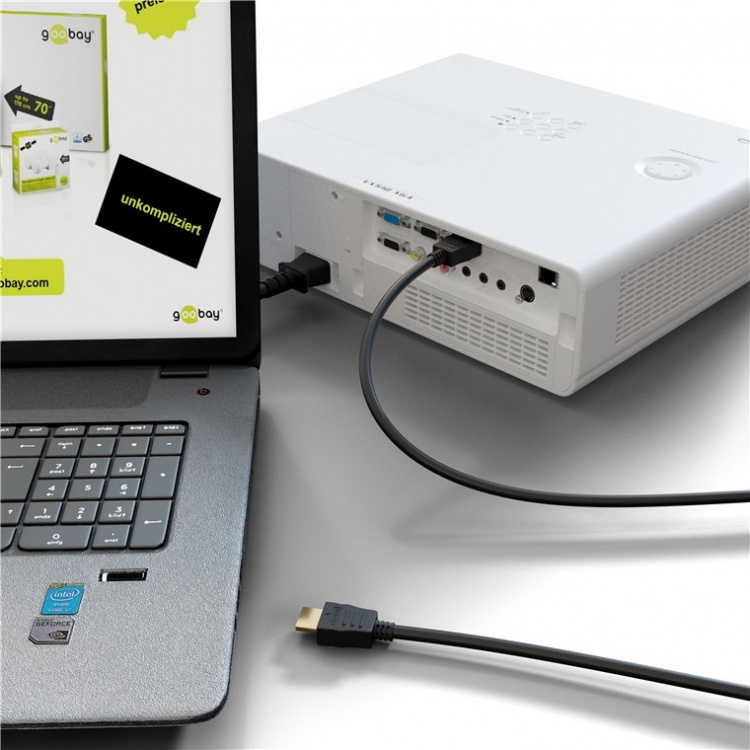 Goobay Höghastighets HDMI™-kabel med Ethernet HDMI™-kontakt (typ A) > HDMI™-kontakt (typ A) Goobay Höghastighets HDMI™-kabel med Ethernet HDMI™-kontakt (typ A) > HDMI™-kontakt (typ A)