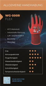 Wonder Grip WG-500R Bilverksted, romfart, industrielt vedlikehold, montering, byggeplass, Størrelse: M/8