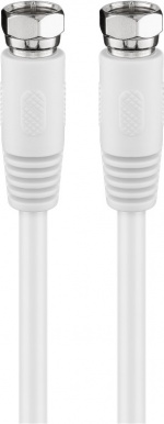 Goobay SAT-antennekabel (80 dB), dobbeltskjermet F-plugg > F-plugg (helskjermet), 0,3 m