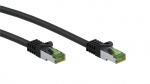 Goobay RJ45-koblingskabel med CAT 8.1 S/FTP-råkabel, AWG 26, svart kobberleder, LSZH halogenfri kabelkappe, RJ45-kontakt (CAT 6A), 10 m