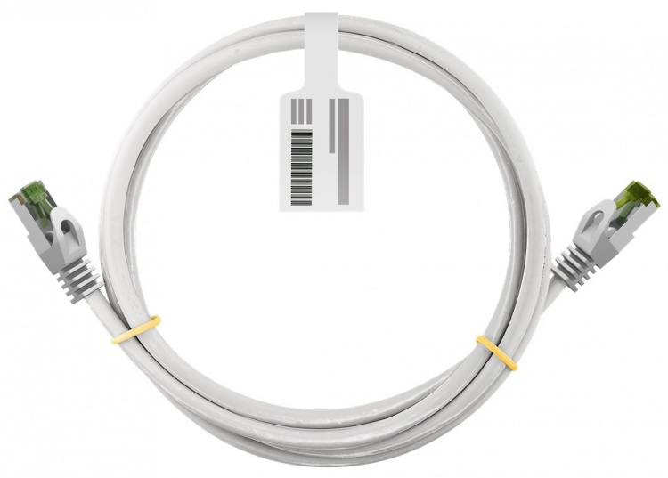 Goobay GHMT-sertifisert CAT 8.1 patchkabel, S/FTP (PiMF), hvit kobberleder, LSZH halogenfri kabelkappe, 3 m Goobay GHMT-sertifisert CAT 8.1 patchkabel, S/FTP (PiMF), hvit kobberleder, LSZH halogenfri kabelkappe, 3 m