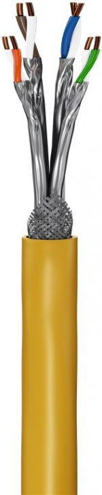 Goobay GHMT-sertifisert CAT 8.1 installasjonskabel, S/FTP (PiMF), gul kobberleder (CU), AWG 22/1 (solid), halogenfri (LSZH), 100 m Goobay GHMT-sertifisert CAT 8.1 installasjonskabel, S/FTP (PiMF), gul kobberleder (CU), AWG 22/1 (solid), halogenfri (LSZH), 100 m