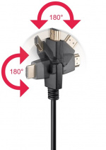 Goobay Høyhastighets HDMI™-kabel 360° med Ethernet HDMI™-kontakt (type A) > HDMI™-kontakt (type A) 360° roterbar, 3 m