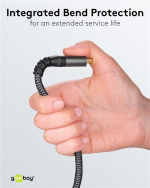 Goobay Høyhastighets HDMI™-kabel med Ethernet, 3 m, Sharkskin Grey HDMI™-kontakt (type A) > HDMI™-kontakt (type A)