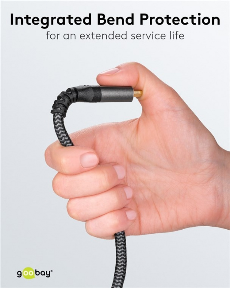 Goobay Høyhastighets HDMI™-kabel med Ethernet, 15 m, Sharkskin Grey HDMI™-kontakt (type A) > HDMI™-kontakt (type A)