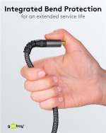 Goobay HDMI™-kabel med ultrahög hastighet, 1 m, Sharkskin Grey HDMI™-kontakt (typ A) > HDMI™-kontakt (typ A)