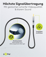Goobay Ultrahøyhastighets optisk hybrid HDMI™-kabel med Ethernet (AOC) høyhastighetskabel, 8K @ 60 Hz/ 4K @ 120 Hz, for lange overføringsavstander, 70 m