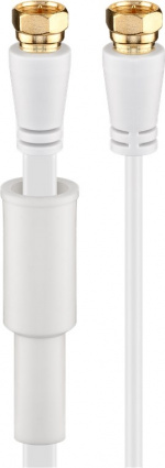 Goobay Flat SAT-antennekabel (80 dB), dobbeltskjermet, værbeskyttet gullbelagt, F-plugg > F-plugg (helskjermet), 5 m