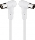 Goobay Vinklet antennekabel (80 dB), dobbeltskjermet koaksialplugg 90° > koaksialstikkontakt 90° (helskjermet), 3,5 m