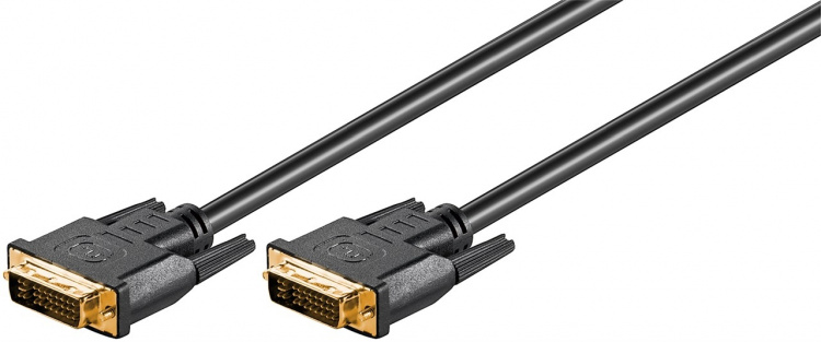 Goobay DVI-I Full HD-kabel Dual Link, gullbelagt DVI-I-plugg Dual Link (24 + 5 pinner) > DVI-I-plugg Dual Link (24 + 5 pinner), 2 m