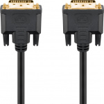 Goobay DVI-I Full HD-kabel Dual Link, gullbelagt DVI-I-plugg Dual Link (24 + 5 pinner) > DVI-I-plugg Dual Link (24 + 5 pinner), 3 m