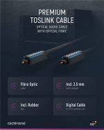 ClickTronic Toslink-kabel Premium-kabel | 1x Toslink-kontakt 1x Toslink-kontakt 1x Toslink-kontakt | 0,5 m | Polymerfiberoptisk kabel ClickTronic Toslink-kabel Premium-kabel | 1x Toslink-kontakt 1x Toslink-kontakt 1x Toslink-kontakt | 0,5 m | Polymerfiberoptisk kabel