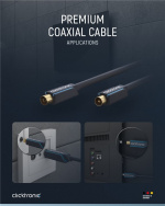 ClickTronic Koaksialkabel Premium-kabel | Koaksialkontakt Koaksialkobling | 2,0 m | > 95 dB