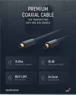 ClickTronic Koaksialkabel Premium-kabel | Koaksialkontakt Koaksialkobling | 15,0 m | > 95 dB