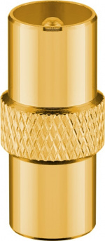 Goobay TV-antennekabel (135 dB), 4 x skjermet gullbelagt, koaksialstikk 90° > koaksialplugg 90°, 5 m