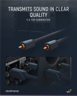 ClickTronic RCA-kabel, mono Premium-kabel | 1x cinchplugg 1x cinchplugg | 1,0 m | OFC innerleder