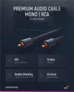 ClickTronic RCA-kabel, mono Premium-kabel | 1x cinchplugg 1x cinchplugg | 2,0 m | OFC innerleder