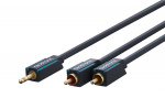 ClickTronic 3,5 mm AUX til RCA-adapterkabel, Stereo Premium-kabel | 1x 3,5 mm jackplugg 2x cinchplugg | 10,0 m | OFC innerleder