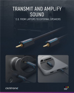 ClickTronic 3,5 mm AUX-kabel, stereo Premium-kabel | 1x 3,5 mm jackplugg 1x 3,5 mm jackplugg | 3,0 m | OFC innerleder